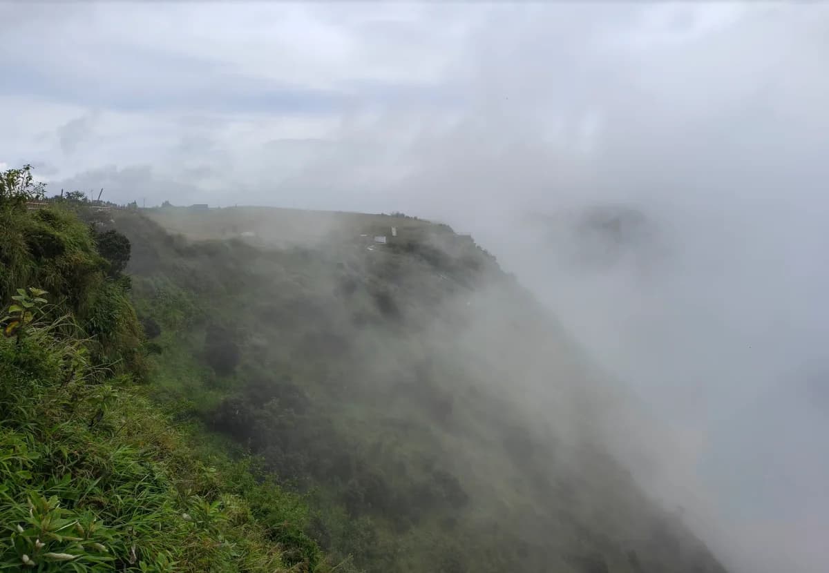 Fog concealing the canyon